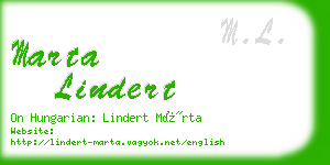 marta lindert business card